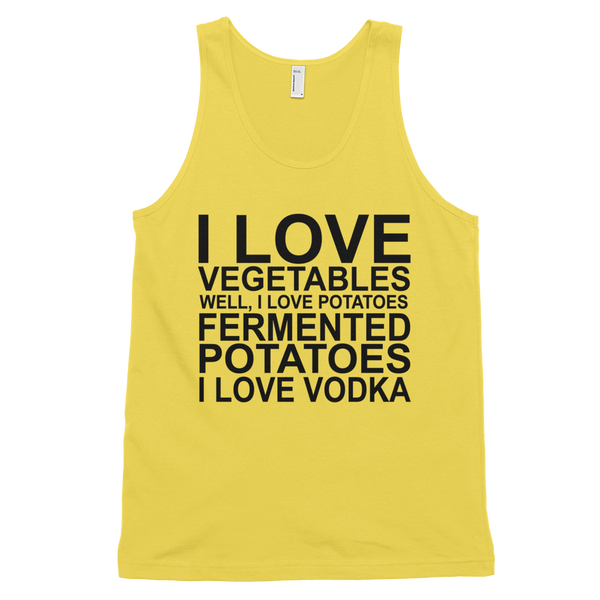I Love Vegetables I Love Vodka Tank Top - Yellow