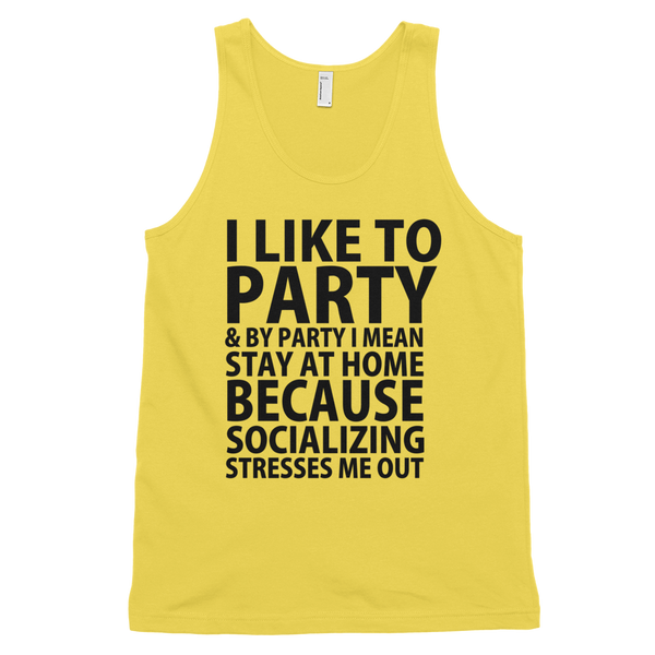 Socializing Stresses Me Out Tank Top - Yellow