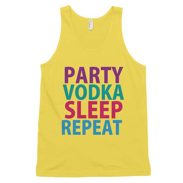 Party Vodka Sleep Repeat Tank Top - Yellow