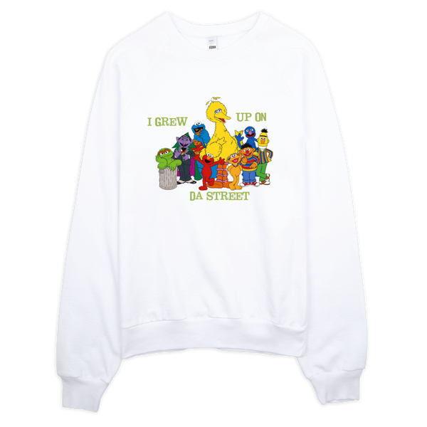 Sesame Street I Grew Up On Da Street Sweatshirt - White
