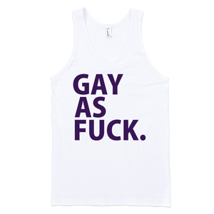 Gay As Fuck (Neon Purple) Tank Top - White