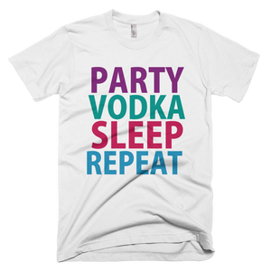 Party Vodka Sleep Repeat T-Shirt - White
