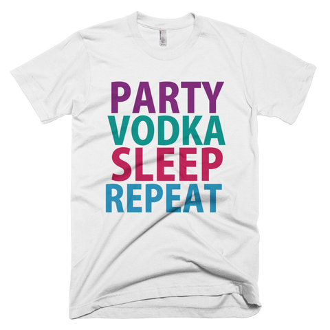 Party Vodka Sleep Repeat T-Shirt - White