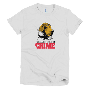 Scruff McGruff Take A Bite Out Of Crime Womens T-Shirt - White