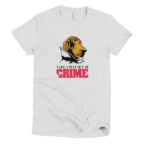 Scruff McGruff Take A Bite Out Of Crime Womens T-Shirt - White