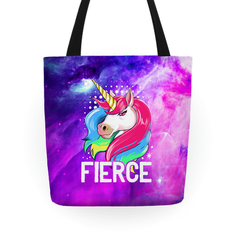 Fierce Unicorn Tote Bag