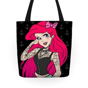 Punk Ariel Parody Tote Bag